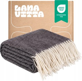 Kasmír gyapjú takaró Polo Ágytakaró Pléd Sötétszürke 140х200 cm