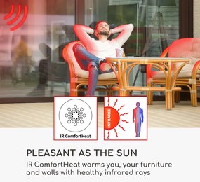 Blumfeldt Smartwave, infravörös hősugárzó, 2400 W, széncső, WiFi,  alkalmazás, fehér