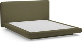 Zöld kárpitozott franciaágy 200x200 cm Linea – Micadoni