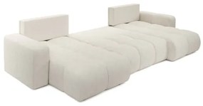 ALMADA U-alakú, kárpitozott, ággyá nyitható ülőgarnitúra ágyneműtartóval, bézs