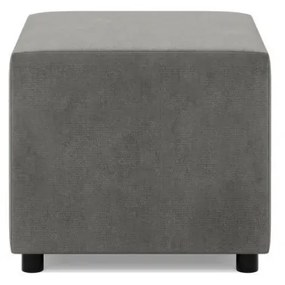 Zeus puff, bársony, 50x50, világosszürke