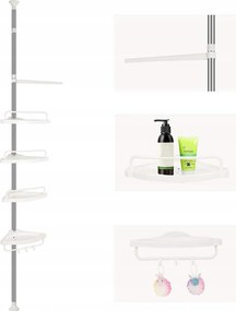 Fürdőszobai Sarokpolc Zuhanyhoz Teleszkópos Kozmetikai Rendszerező