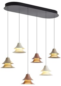 Többszínű függőlámpa LED-del, dimmelhető, 6-lámpás Easylift - Witch