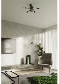 Sollux SL.1435 - Felületre szerelhető csillár  LOOP 5xE27/15W/230V fekete