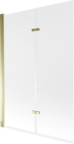 Mexen Castor 2-szárnyú kádparaván 120 x 150 cm, zúzmara, arany - 892-120-002-50-30