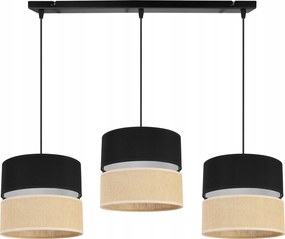 Mennyezeti Lámpa Lógó Csillár Hármas Lámpabúra Fekete Díszléc Boho Juta