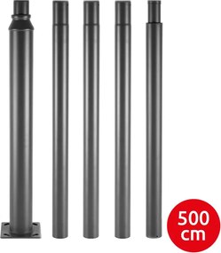 Brilagi - 5 m-es fém rúd kültéri világítóoszlophoz, Ø58 mm, antracit
