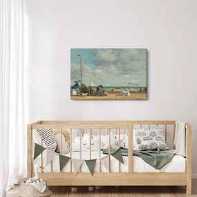 Kép - Eugène Boudin, Beach  at Trouville, reprodukciók (90x60 cm)
