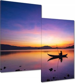 Vászonkép 60x60 Esti horgászat naplementekor