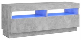 betonszürke TV-szekrény LED-lámpákkal 100 x 35 x 40 cm