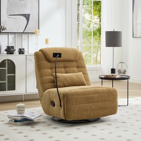 Luxus forgó fotel, hintafotel, mustársárga, UMRBO