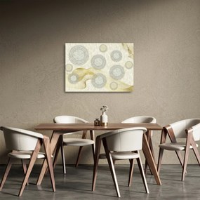 Kép - absztrakció, márvány körök (üvegen) (70x50 cm)