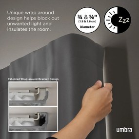 Acél bővíthető dupla függönykarnis 76 - 213 cm Twilight – Umbra