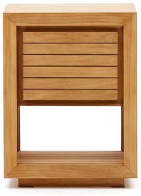 Natúr színű alacsony teakfa mosdó alatti szekrény 60x80 cm Saula – Kave Home