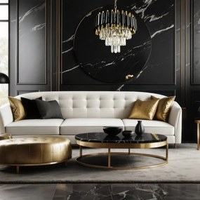 Csillár láncon CRISTAL 5xE14/40W/230V arany/fekete