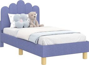 vidaXL Gyerekágy keret fejtámlával Farmerkék 70 x 140 cm szövet