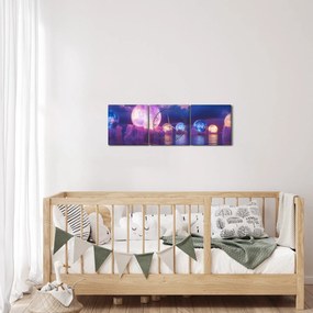 Kép - Bolygók a vízen (órával) (90x30 cm)
