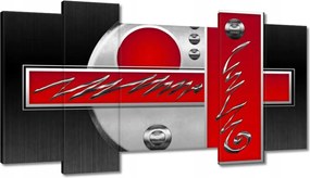 Festmények 120x65 Piros absztrakt kör