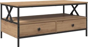 vidaXL Dohányzóasztal kézműves tölgy 100 x 51 x 45 cm Faanyag