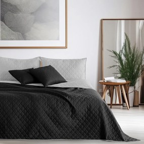 Axel fekete-szürke kétoldalas mikroszálas ágytakaró, 220 x 240 cm - DecoKing