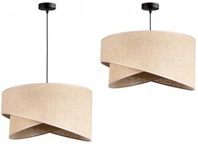 Bézs függőlámpa juta anyagból | Glimex Abazur Juta tulipán GA0177 1xE27