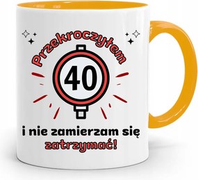 Születésnapra 40 40-es 40-es Bögre Sárga Ajándék fényképes nyomattal