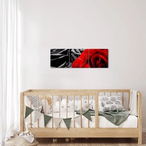 Kép - Rózsa virágok (órával) (90x30 cm)