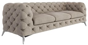 Szürkésbézs bársony kanapé 243 cm Chelsea – Ropez