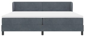 Boxspring Ágy Matraccal Sötétszürke 200x200 cm Velúr