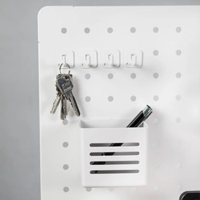 Perforált tábla, pegboard, rendszerező íróasztalhoz, fehér 57,5x52cm LVN System LV0154