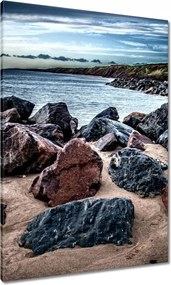 Vászonkép 70x100 Tengerpart kövekkel