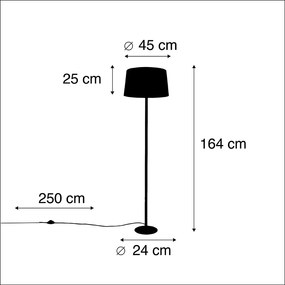 Fekete állólámpa vászonbúrával fekete 45 cm - Simplo