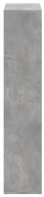 betonszürke szerelt fa elválasztó könyvespolc 69,5x29x137,5 cm
