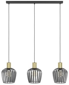 Eglo 901037 - Csillár zsinóron EMPOLI 3xE27/40W/230V fekete/arany