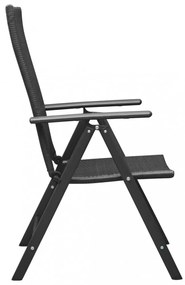 4 db fekete polyrattan kerti szék