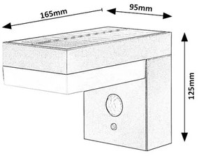 Rabalux 77009 - LED Napelemes lámpa érzékelővel ZREBAR LED/6W/3,7V IP44