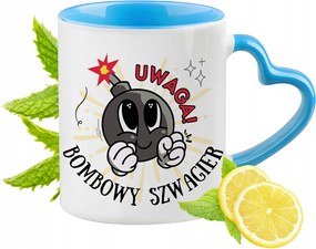 Sógornak Kék Bögre Szív Alakú Füllel Kávé Ajándék