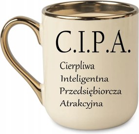 Elegáns bögre "c.i.p.a" Türelmes... Ajándék 330 Krém