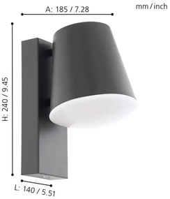 Eglo 97482 - LED dimmelhető kültéri lámpa CALDIERO-C 1xE27/9W/230V IP44