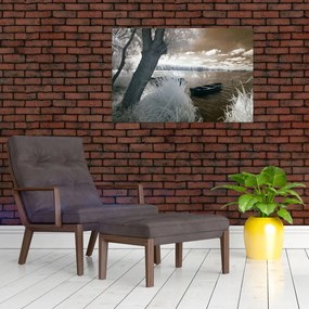 Egy csónak képe a tavon (90x60 cm)