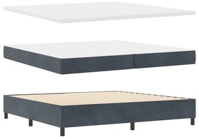 vidaXL Boxspring Ágy Matrac nélkül Sötétszürke 200x200 cm Bársony