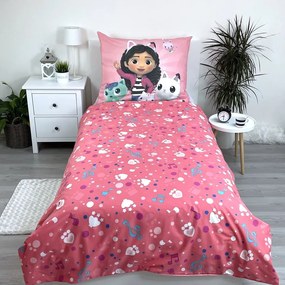 Egyszemélyes pamut gyerek ágyneműhuzat 140x200 cm Gabby's Dollhouse – Jerry Fabrics