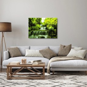 Üveg kép - Indonéziai vízesések (70x50 cm)
