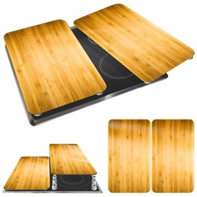 Edzett üveg tűzhely fedőlap szett 2 db-os 52x30 cm Wooden – Maximex