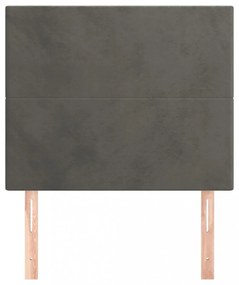 sötétszürke bársony fejtámla 100x5x118/128 cm