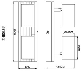 Globo 57909-2 - Spotlámpa KAYDEN 2xGU10/25W/230V fekete