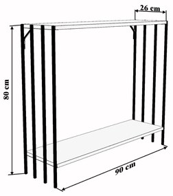 Konzolasztal Batite (fekete + atlanti fenyő) . Akció -20%. 1094797