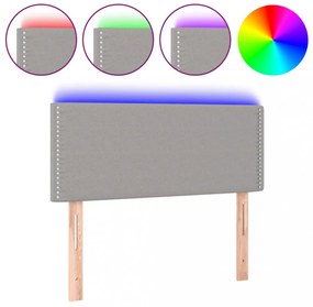 világosszürke szövet LED-es fejtámla 80 x 5 x 78/88 cm