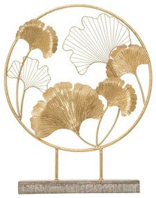 Ginko biloba leveles kerek asztali dekoráció, arany - GINKO BULLE