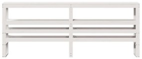 fehér tömör fenyőfa fejtámla polcokkal 200 cm
